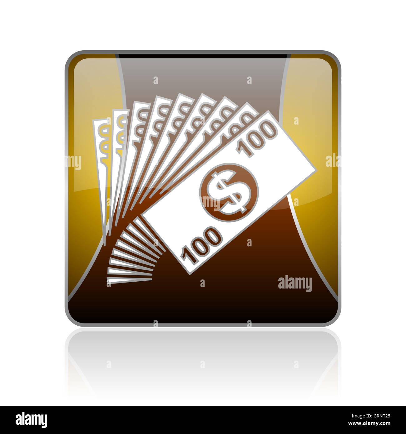 Carré doré brillant argent web icône Banque D'Images