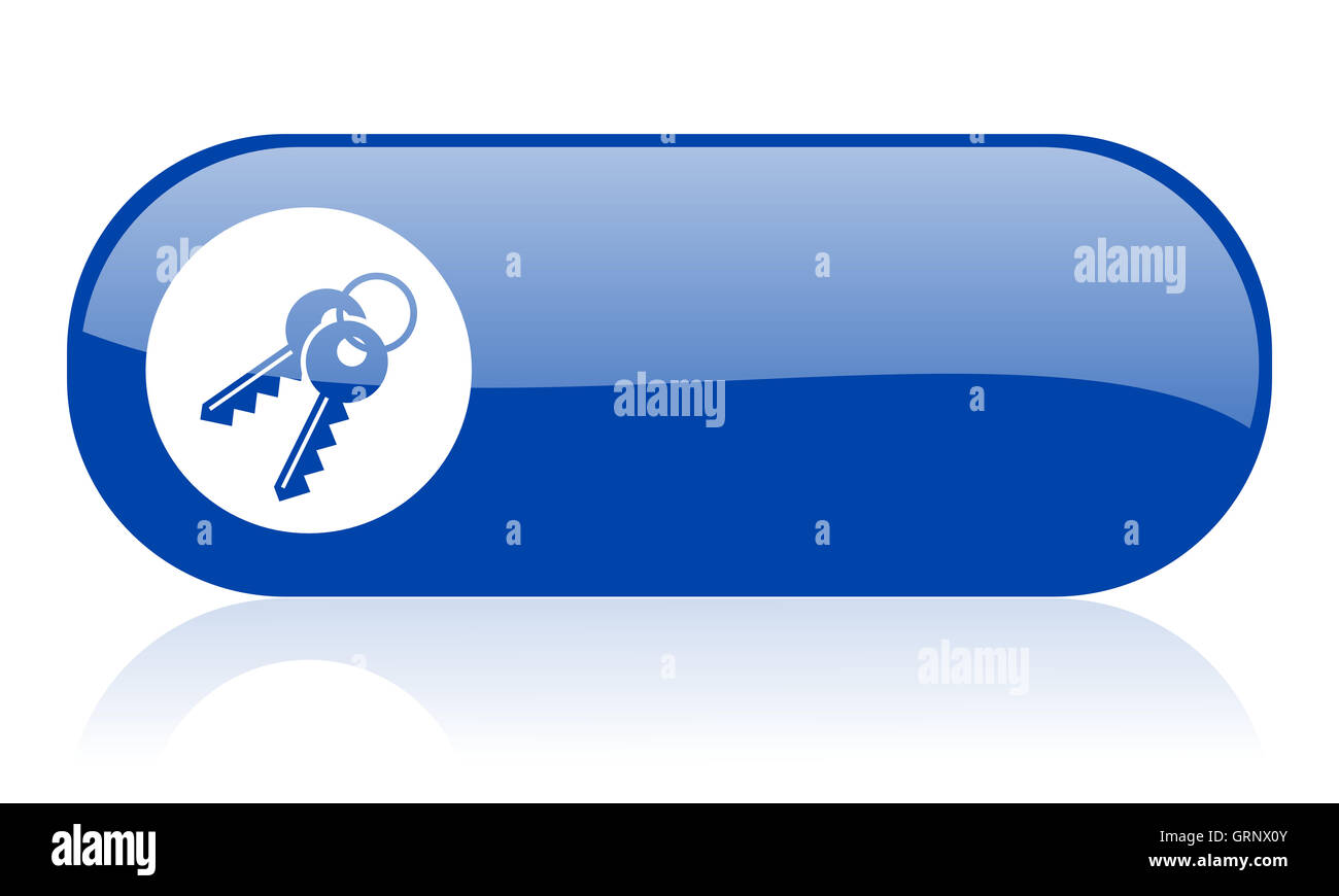L'icône bleu brillant web clés Banque D'Images