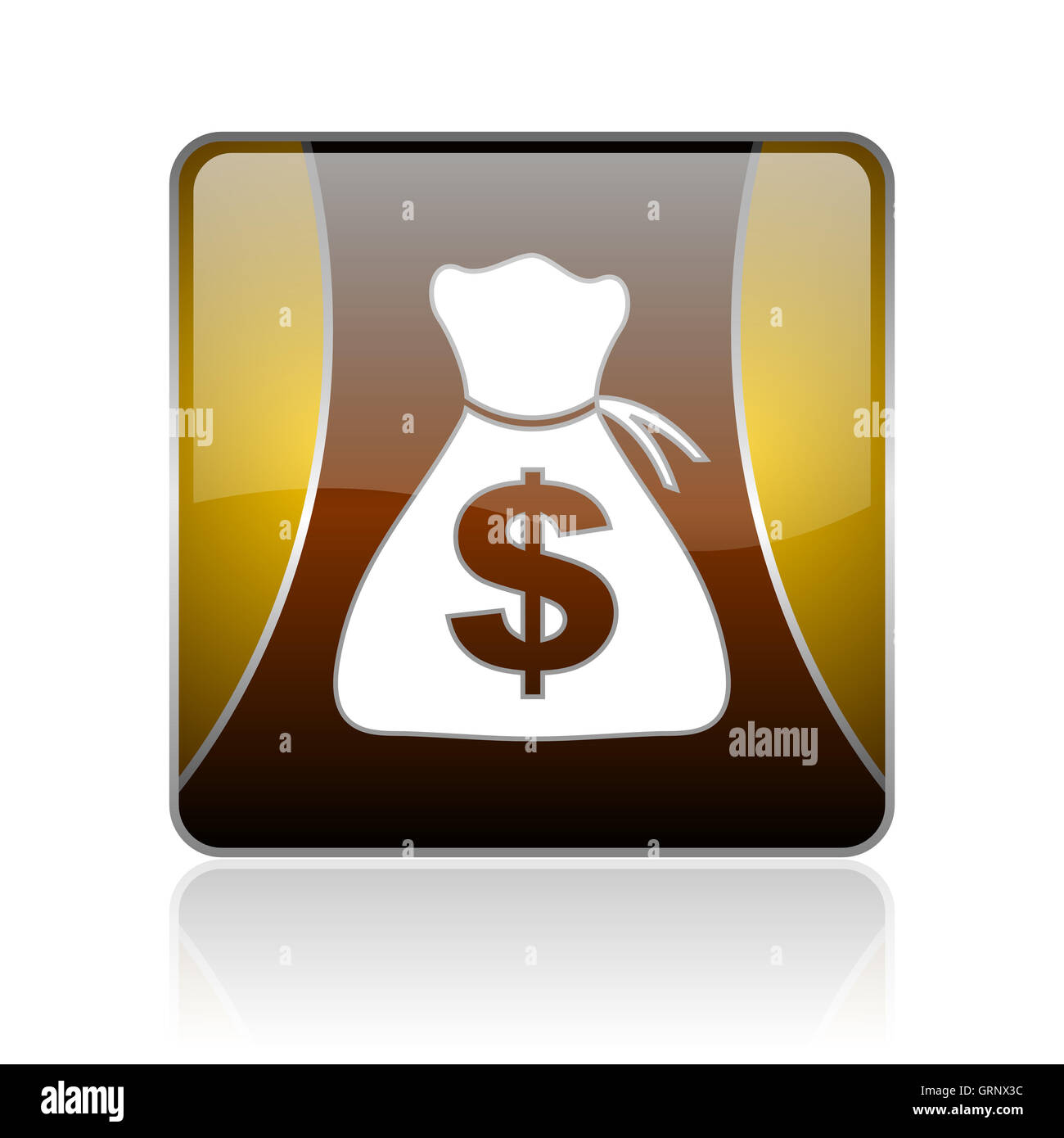 Carré doré brillant argent web icône Banque D'Images