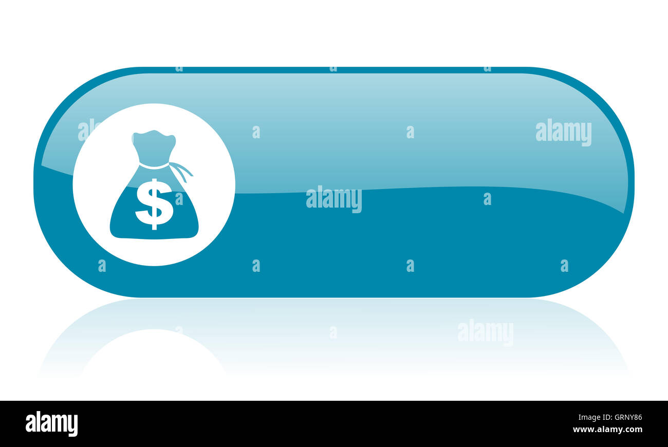 Bleu brillant argent web icône Banque D'Images