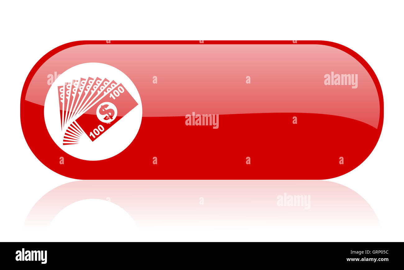 L'icône rouge brillant argent web Banque D'Images