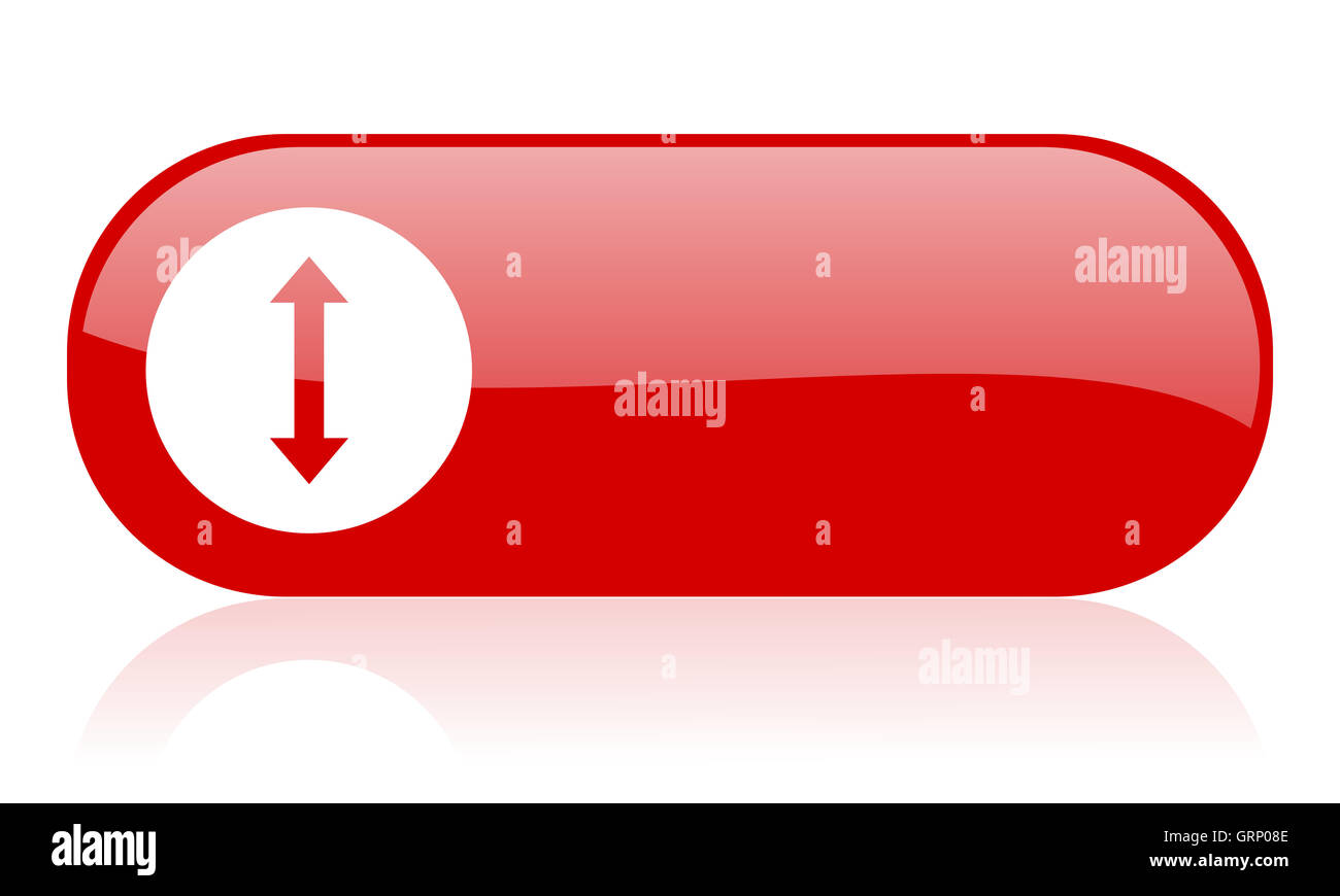 Déplacer l'icône flèche rouge brillant web Banque D'Images