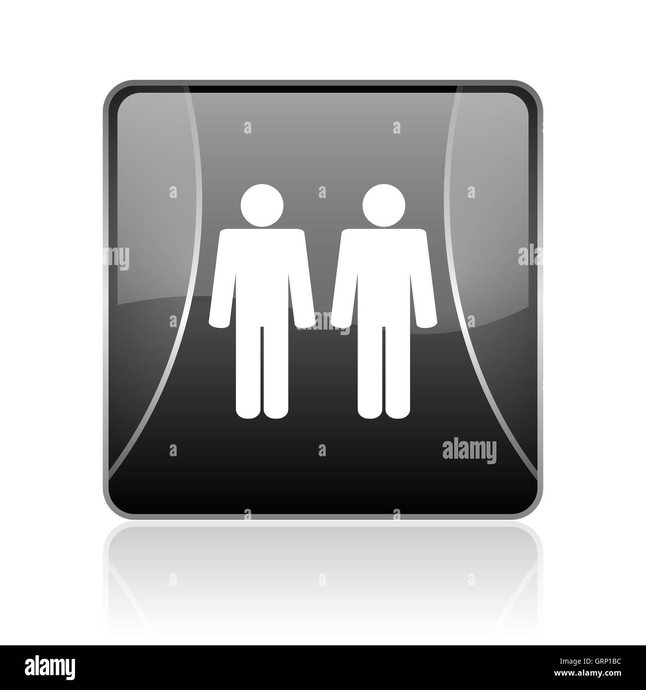 Carré noir brillant couple web icône Banque D'Images