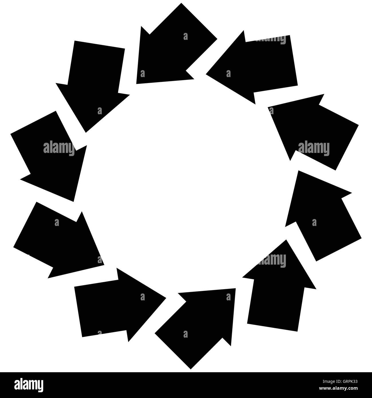 Flèches concentriques symbole pour illustrer la rotation, Gyration, torsion, concepts tournant Illustration de Vecteur