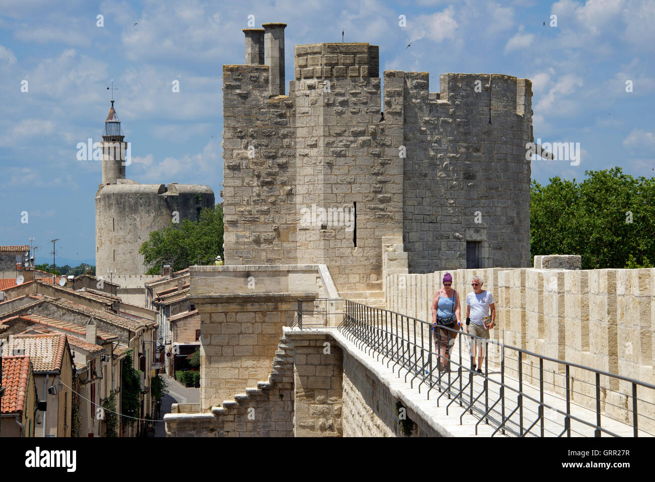 Remparts Anciens remparts et de la ville d'Aigues-Mortes Languedoc-Roussillon France Banque D'Images