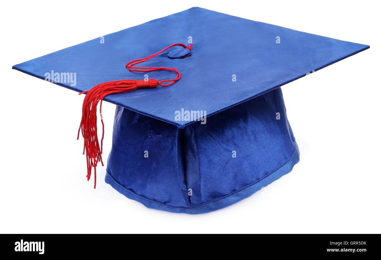 Graduation cap sur fond blanc Banque D'Images