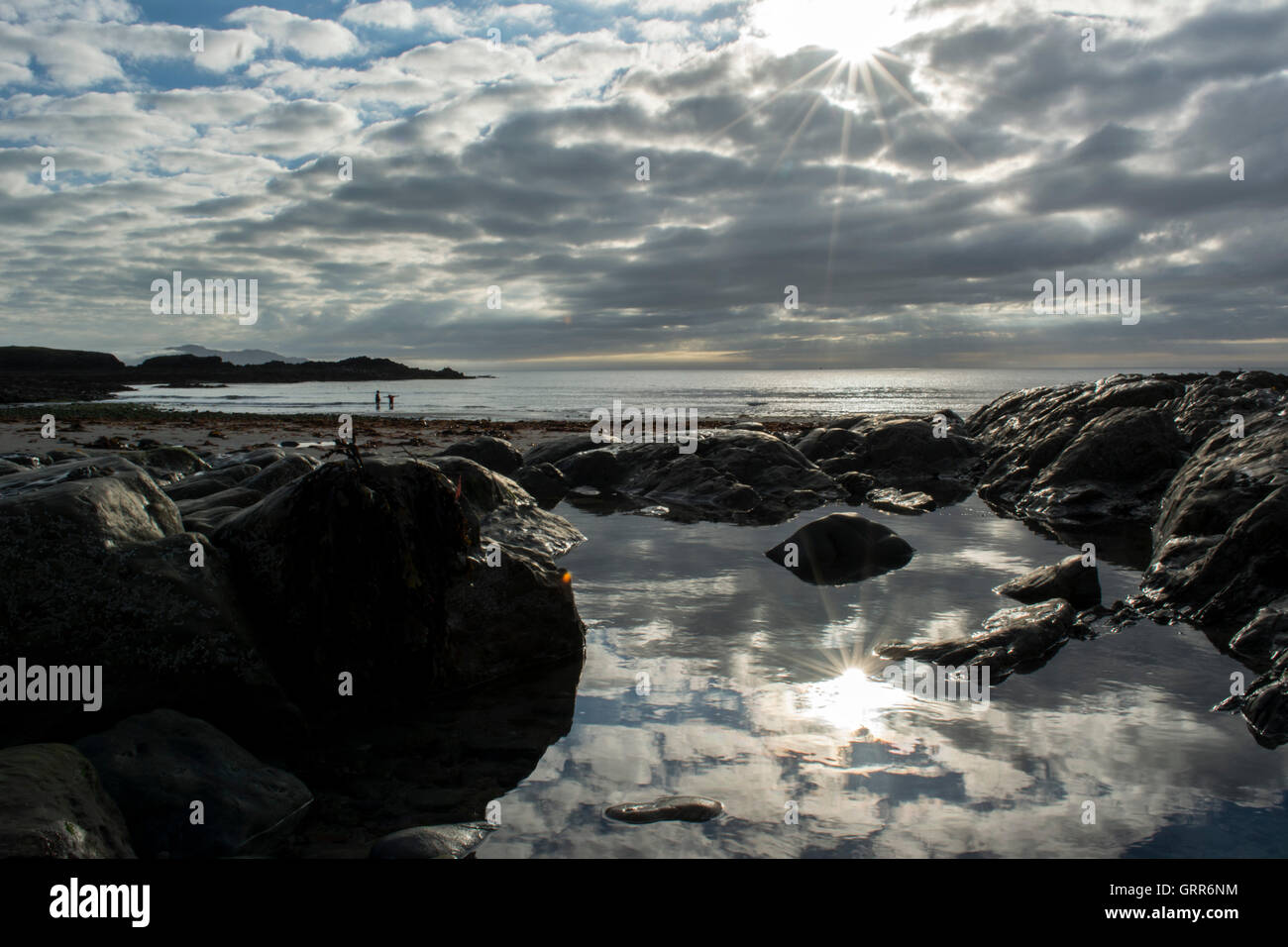Lumière du soir sur rockpool Banque D'Images