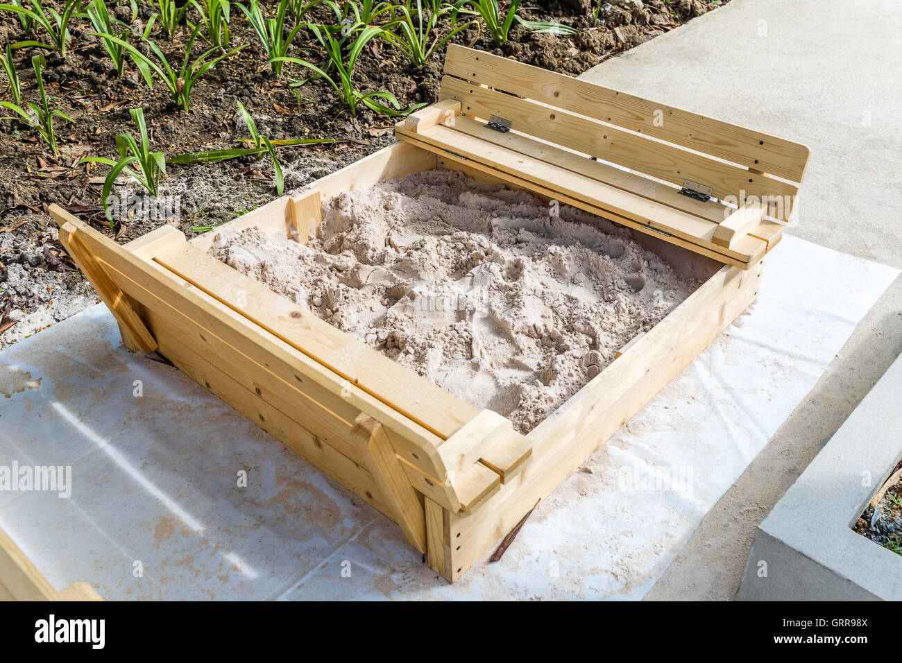 Aire de sable à l'école pour les enfants. Banque D'Images