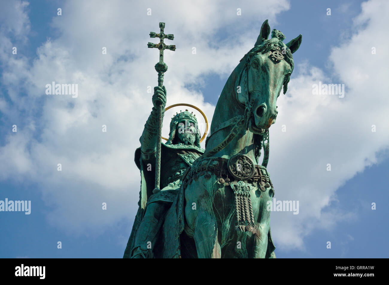 Statue équestre du roi Saint Stephen - Budapest statue équestre du roi Saint Stephen - Budapest Banque D'Images