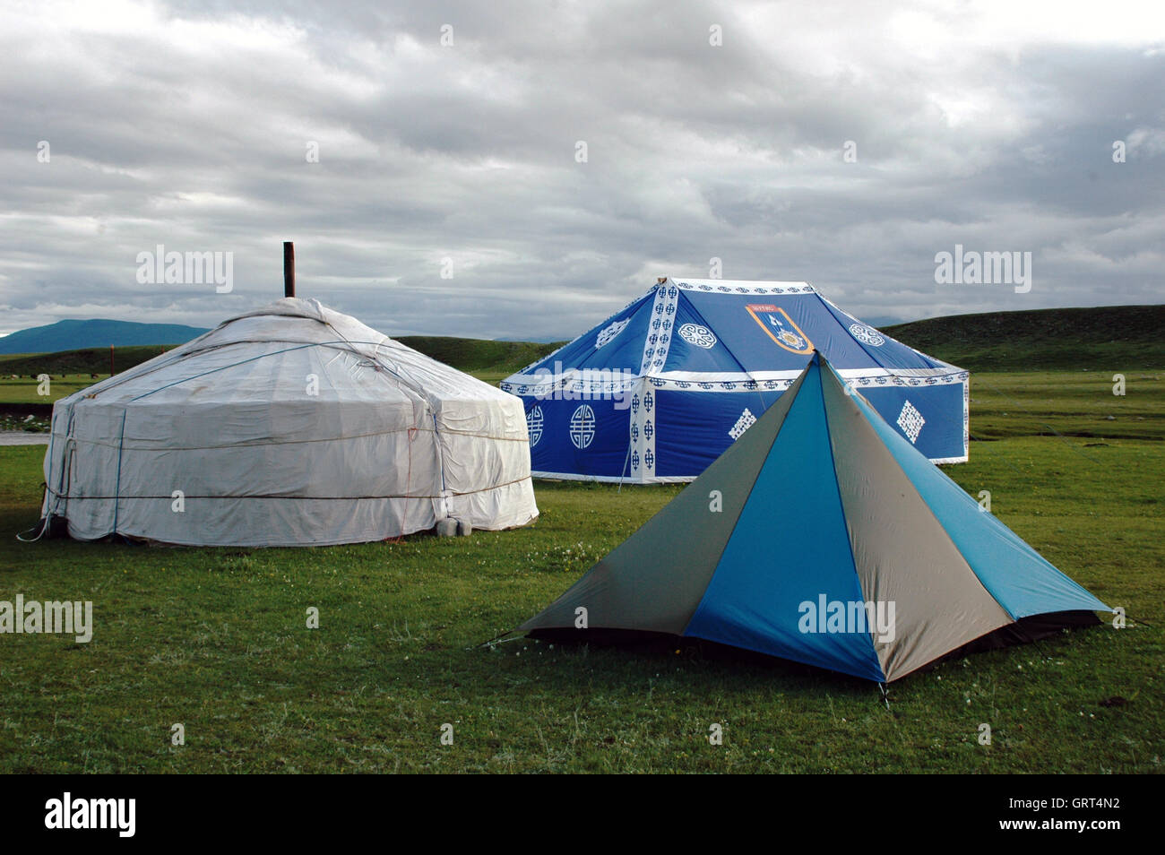 Tentes & Ger, le nord de la Mongolie Banque D'Images