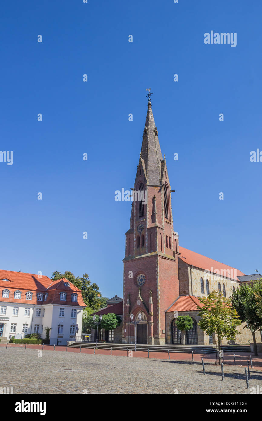 Saint Marien église sur la place du marché de Quakenbruck, Allemagne Banque D'Images