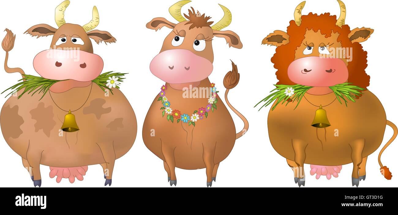 Vaches, set Illustration de Vecteur