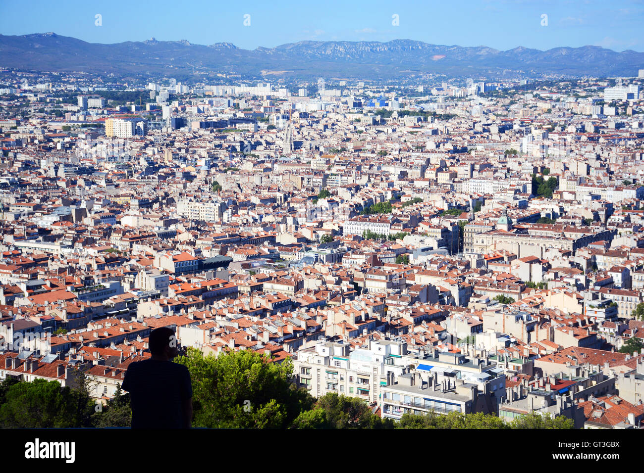 Vue aérienne sur la ville de Marseille Banque D'Images