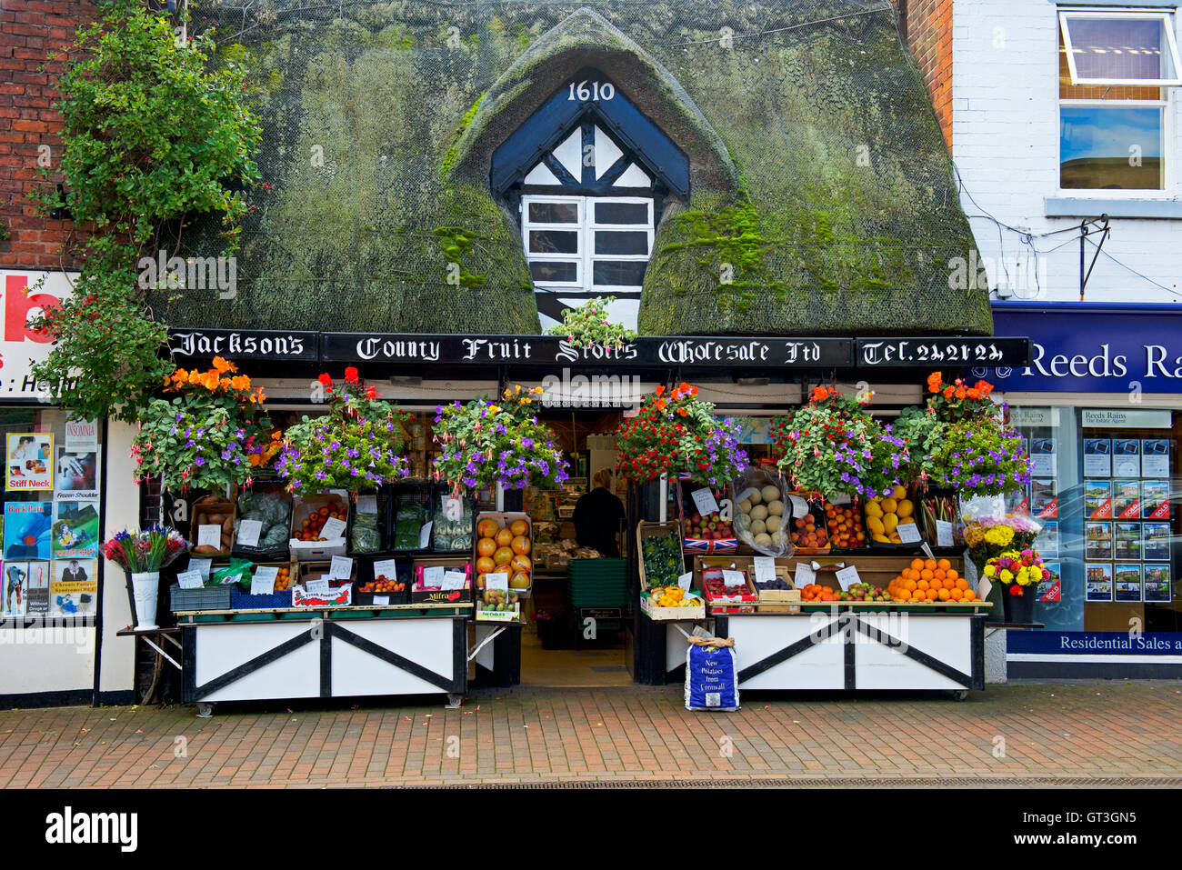 Grocers shop dans la région de Stafford, Staffordshire, Angleterre, Royaume-Uni Banque D'Images