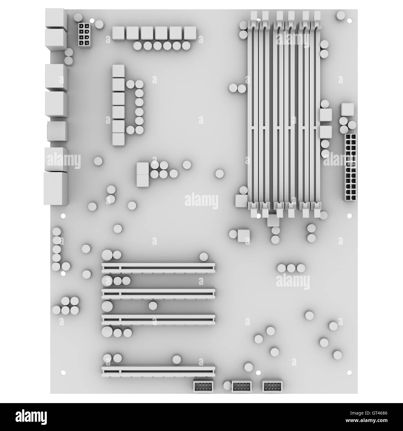 Carte mère blanche Banque D'Images