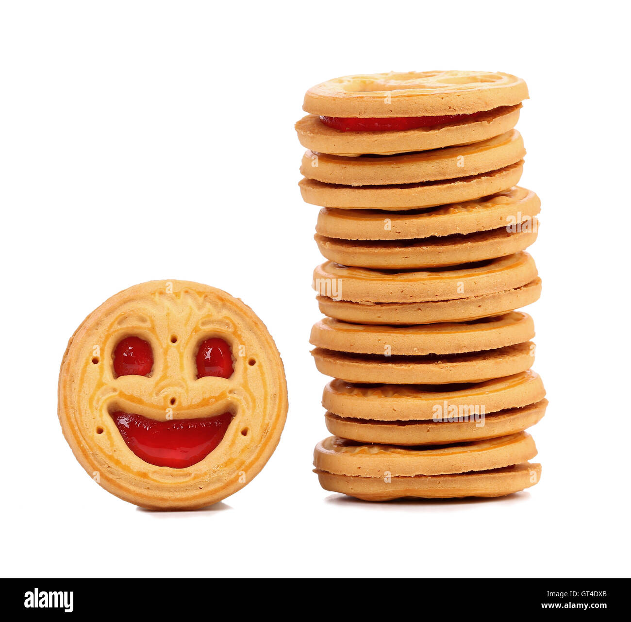 Pile de biscuits sourire. Banque D'Images