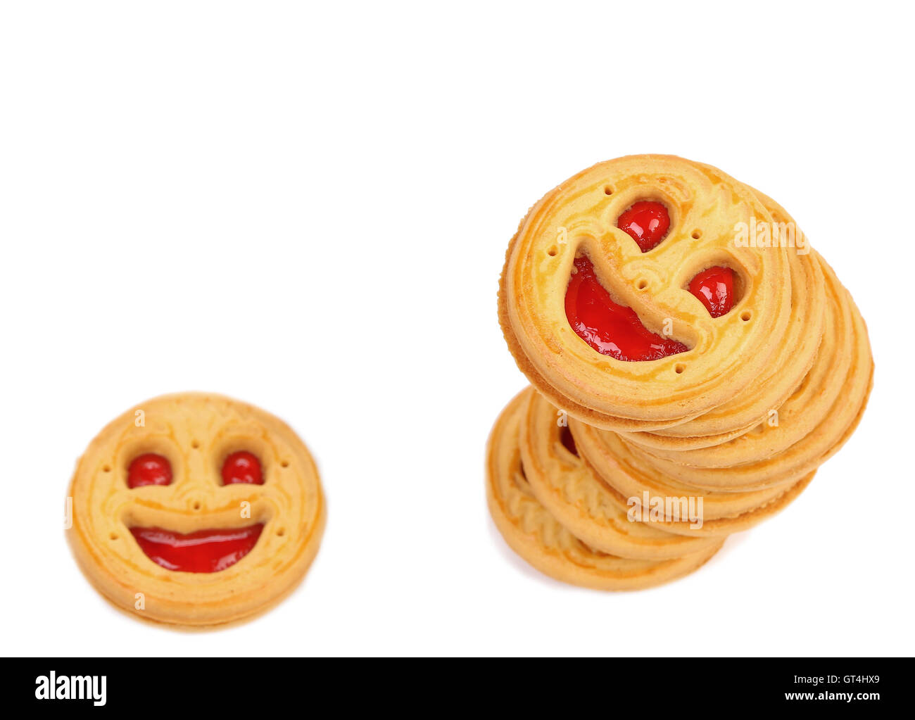 Pile de biscuits sourire. Banque D'Images