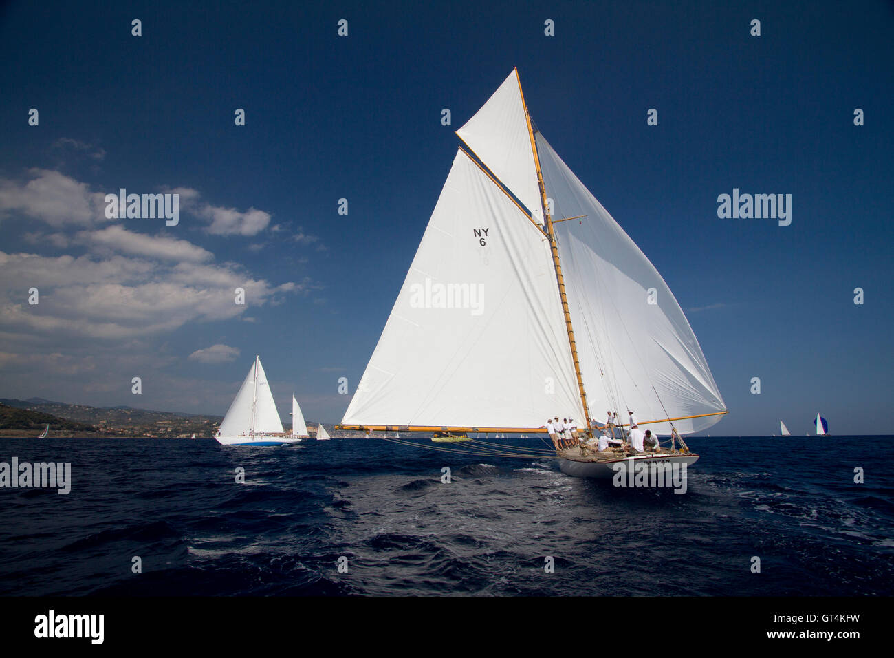 Imperia, Italie. Le 8 septembre 2016. L'yacht 'Spartan' au cours de voile Vele d'Epoca, un yacht vintage concours organisé tous les deux ans à Imperia. Banque D'Images