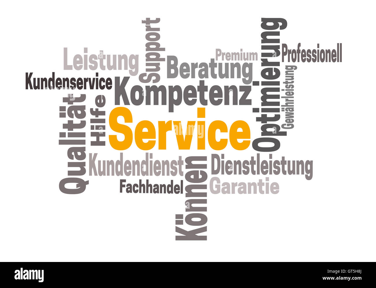 Services support kompetenz (en allemand) des compétences de soutien mot concept cloud. Banque D'Images