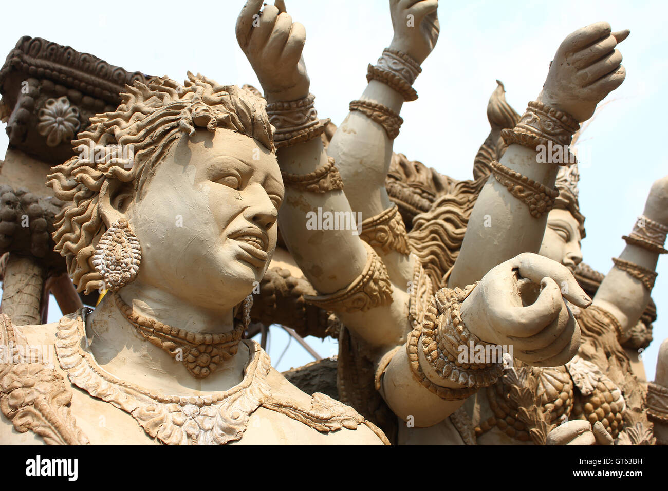Durga et démon Banque D'Images