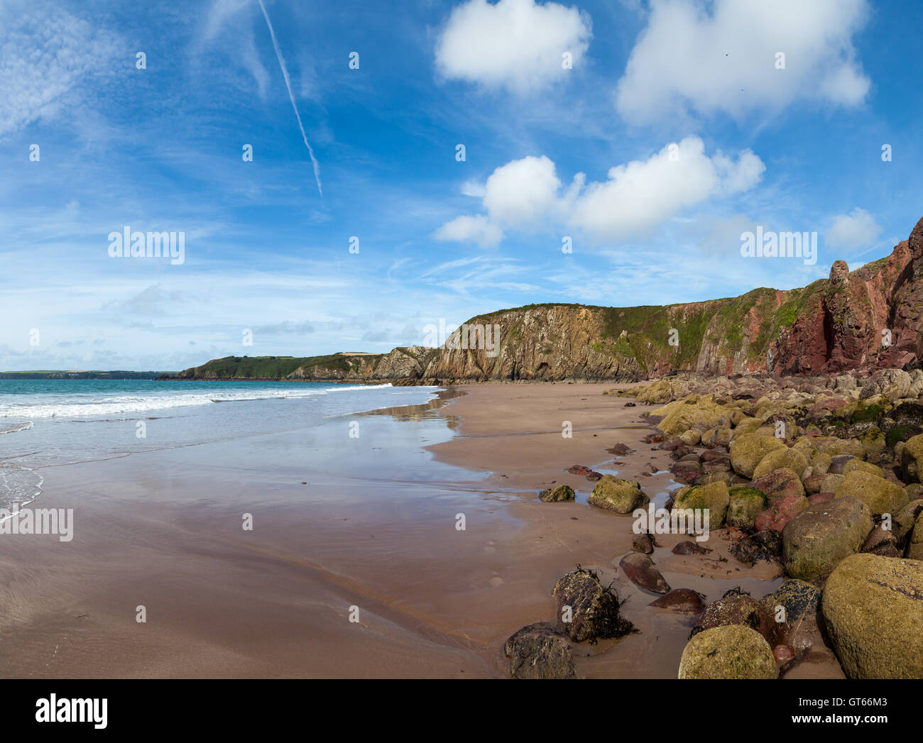 (Lindsway Ishmaels St. Bay) Plage, Pembrokeshire, Pays de Galles, Royaume-Uni Banque D'Images