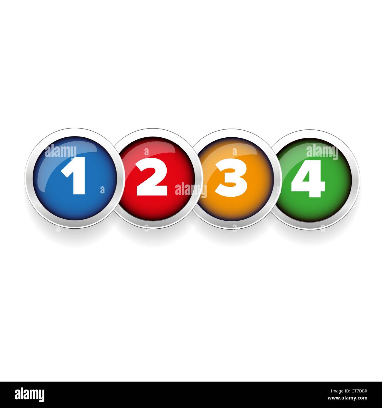 Un Deux Trois Quatre bouton set Illustration de Vecteur