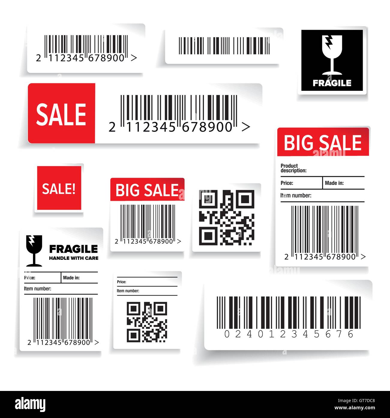 Emballage de codes à barres étiquettes ou d'autocollants vector Image ...