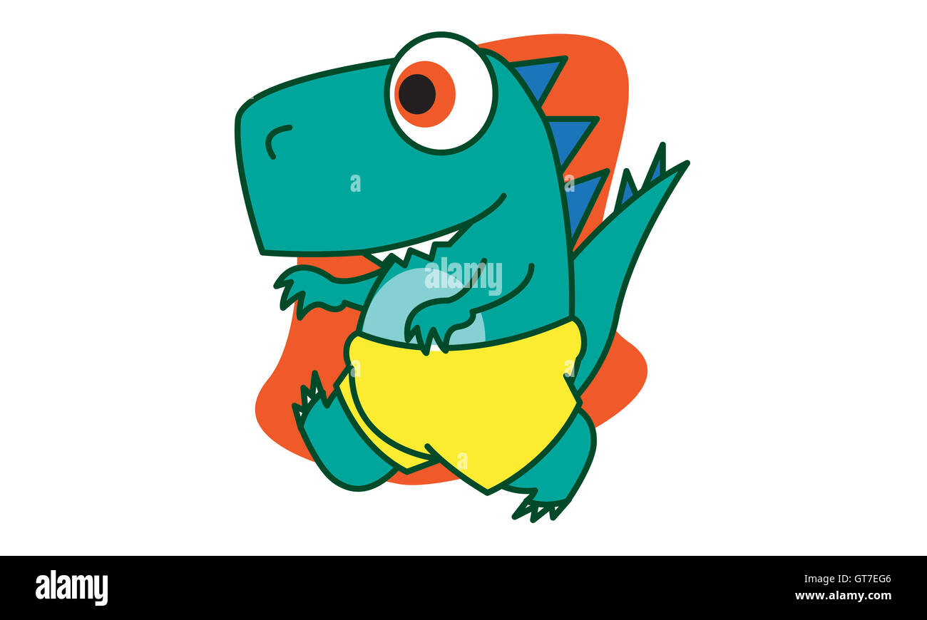 Dinosaure vert de l'art vectoriel Banque D'Images