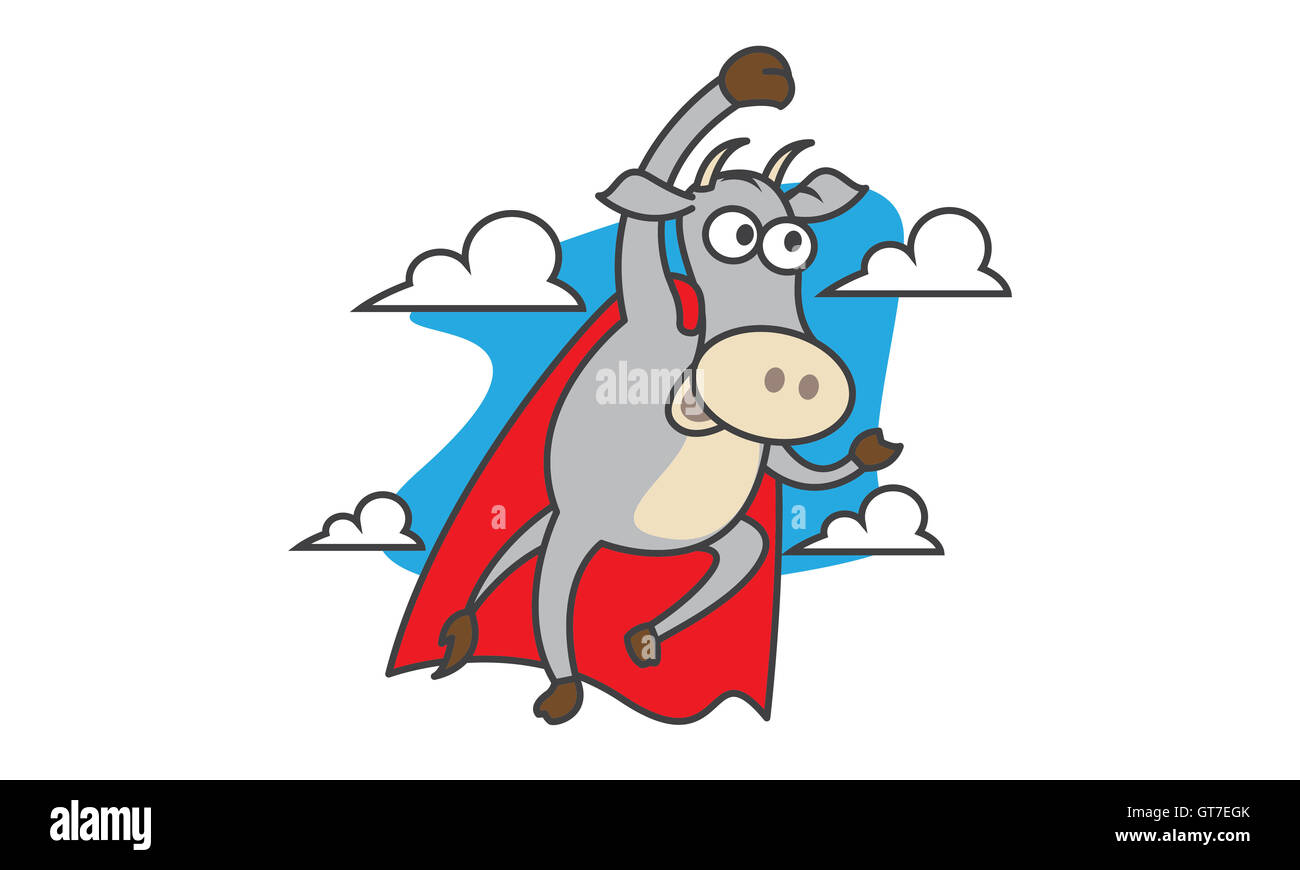 Super Cow de vector art Banque D'Images