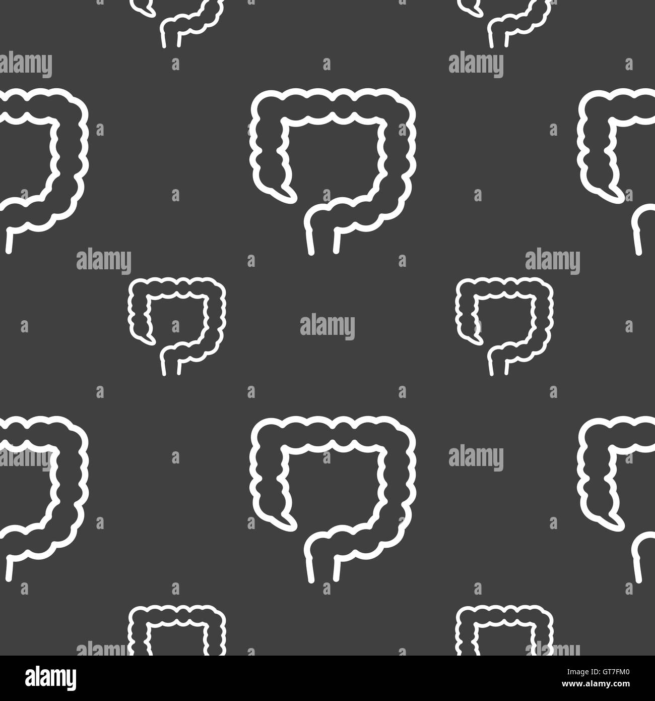 Gros intestin signe. Motif transparente sur un fond gris. Vector Illustration de Vecteur