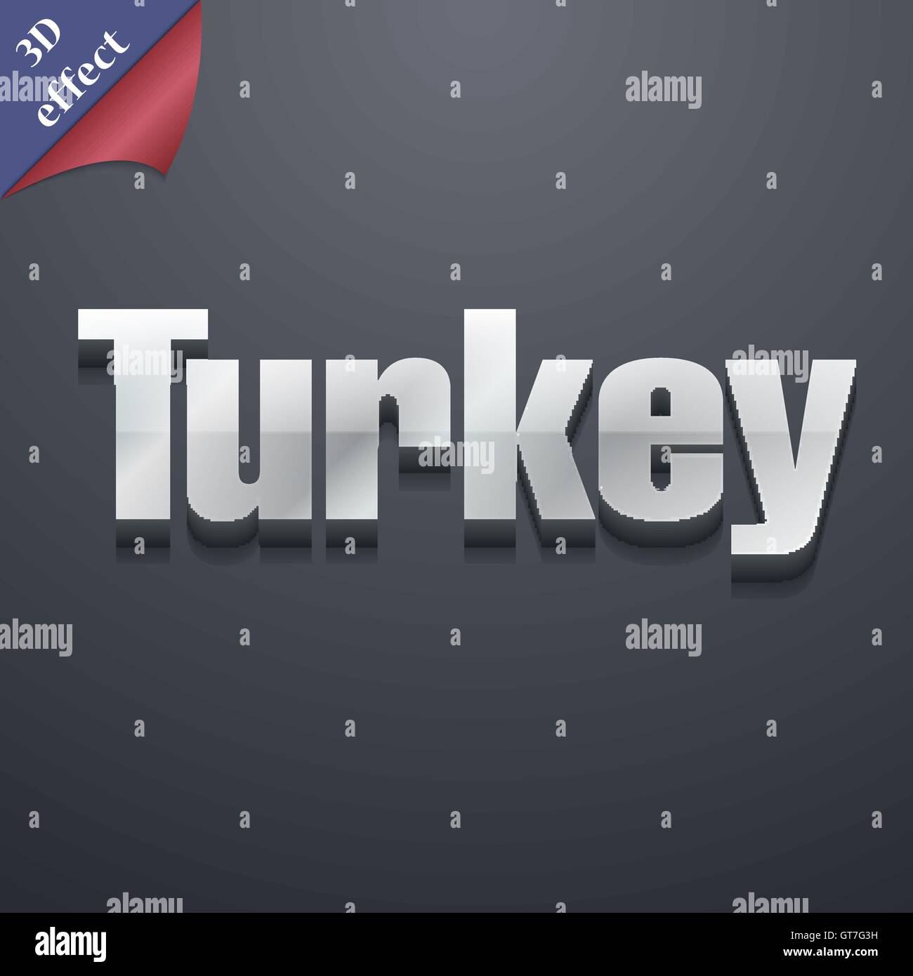 L'icône de la Turquie symbole. 3D genre. Design moderne et branché, avec de l'espace pour votre texte Vector Illustration de Vecteur