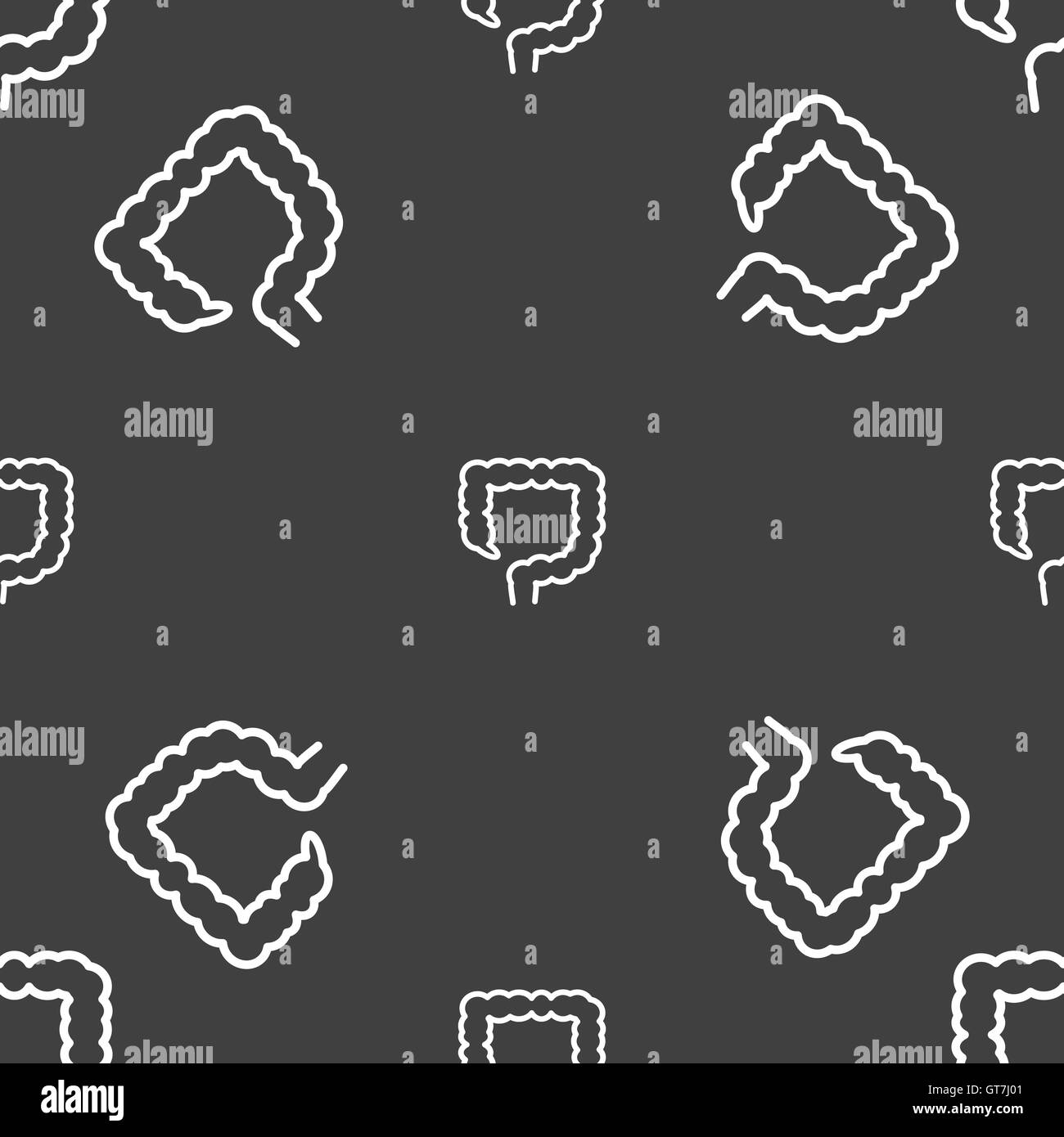Gros intestin signe. Motif transparente sur un fond gris. Vector Illustration de Vecteur