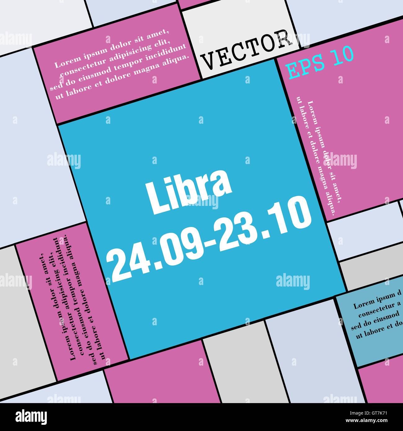L'icône décoratif zodiacal Balance signe. Une télévision moderne style pour votre conception. Vector Illustration de Vecteur