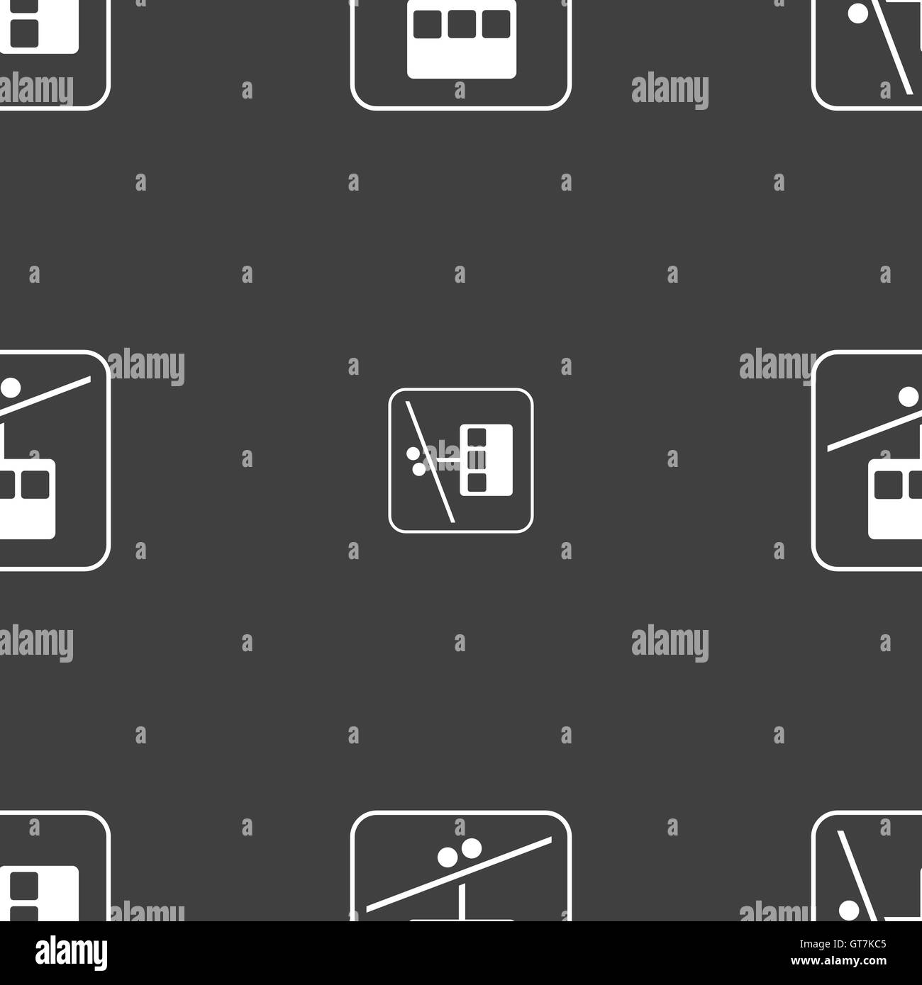 La ligne de téléphérique de signe. Motif transparente sur un fond gris. Vector Illustration de Vecteur