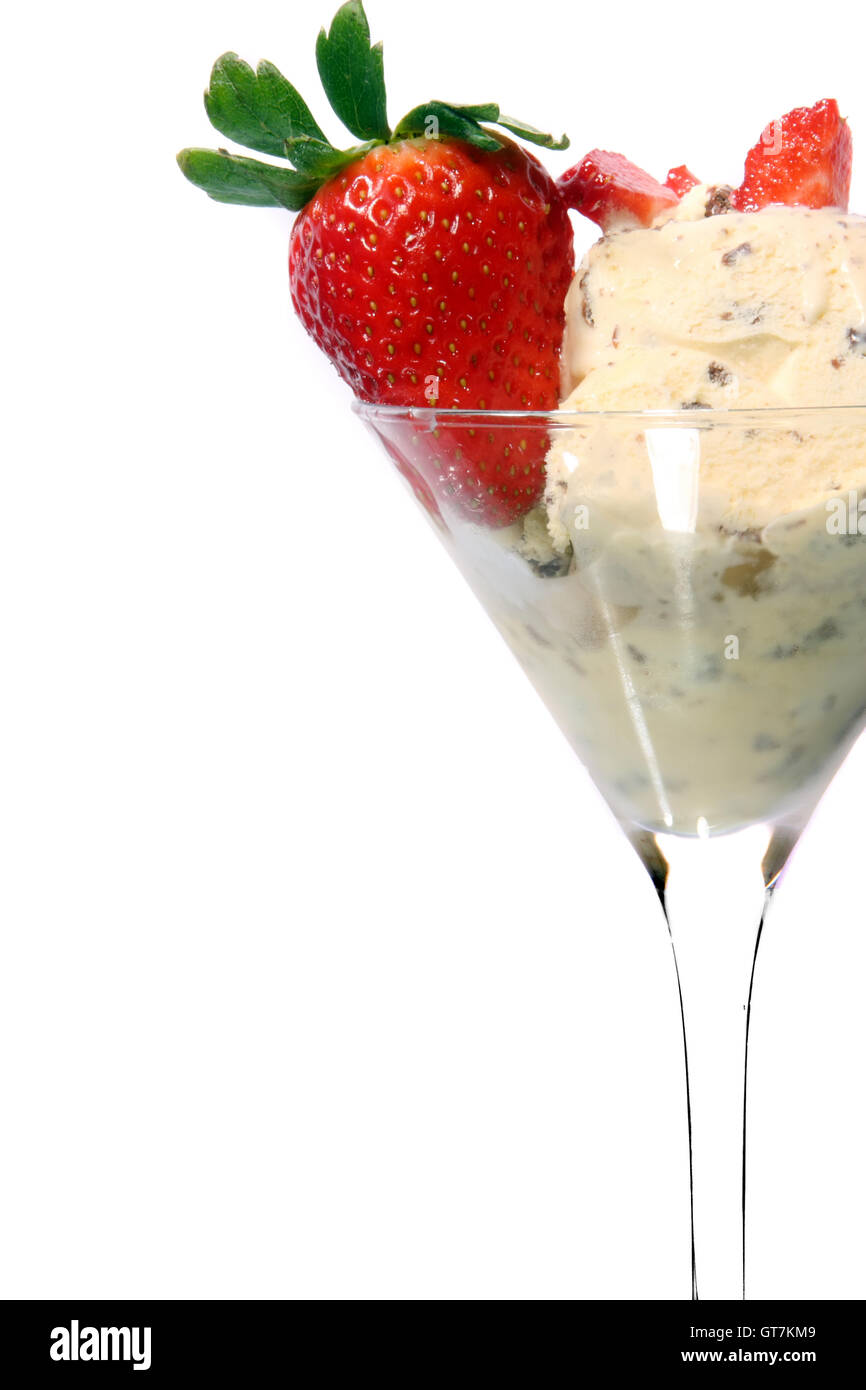 La crème glacée à la fraise Banque D'Images