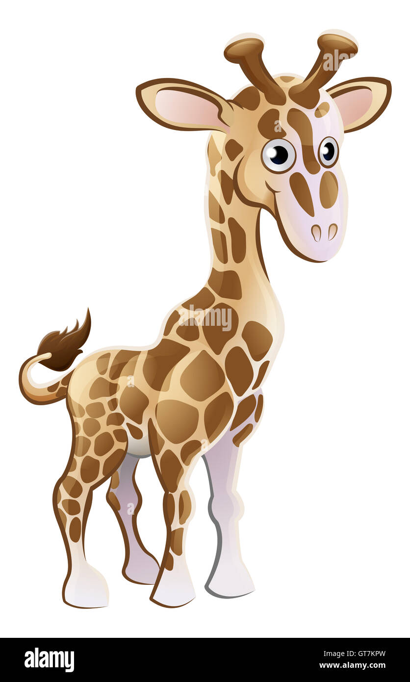 Un mignon petit personnage animal girafe mascot Banque D'Images