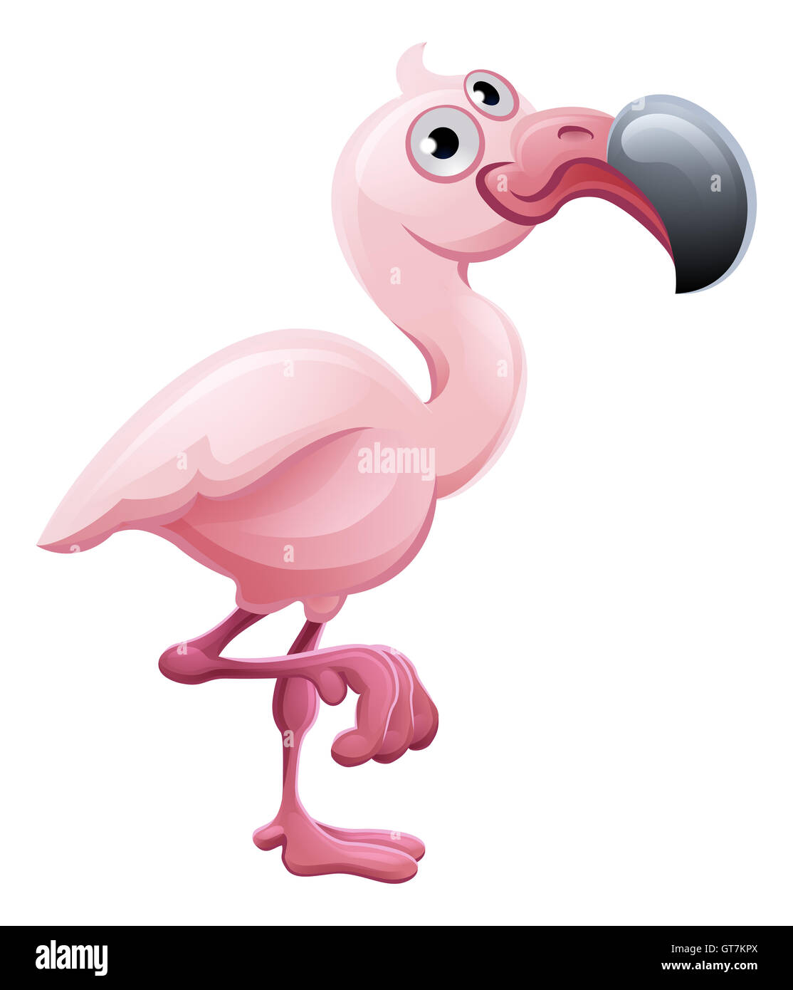 Un mignon petit oiseau flamingo animal cartoon character mascot Banque D'Images
