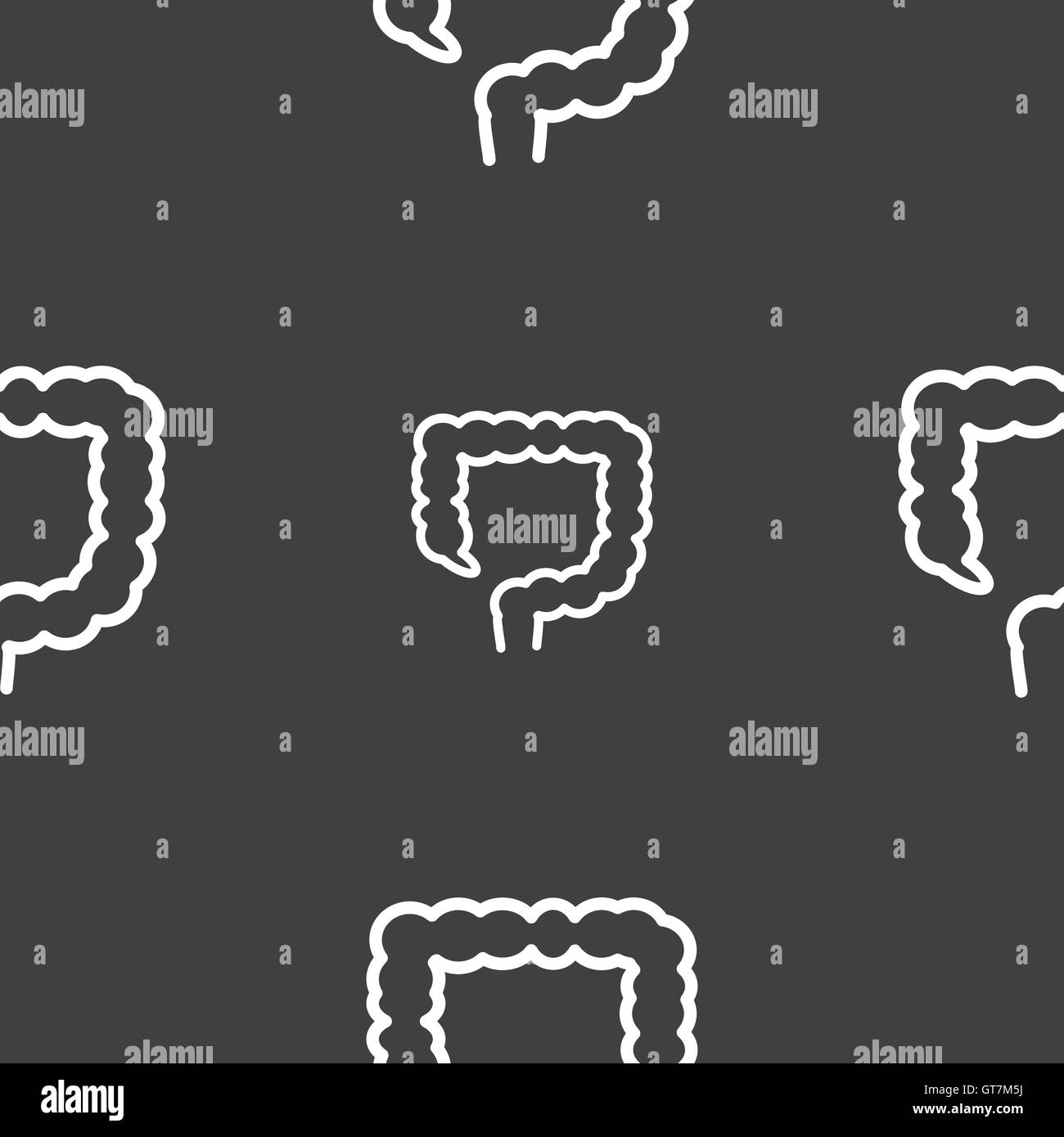 Gros intestin signe. Motif transparente sur un fond gris. Vector Illustration de Vecteur