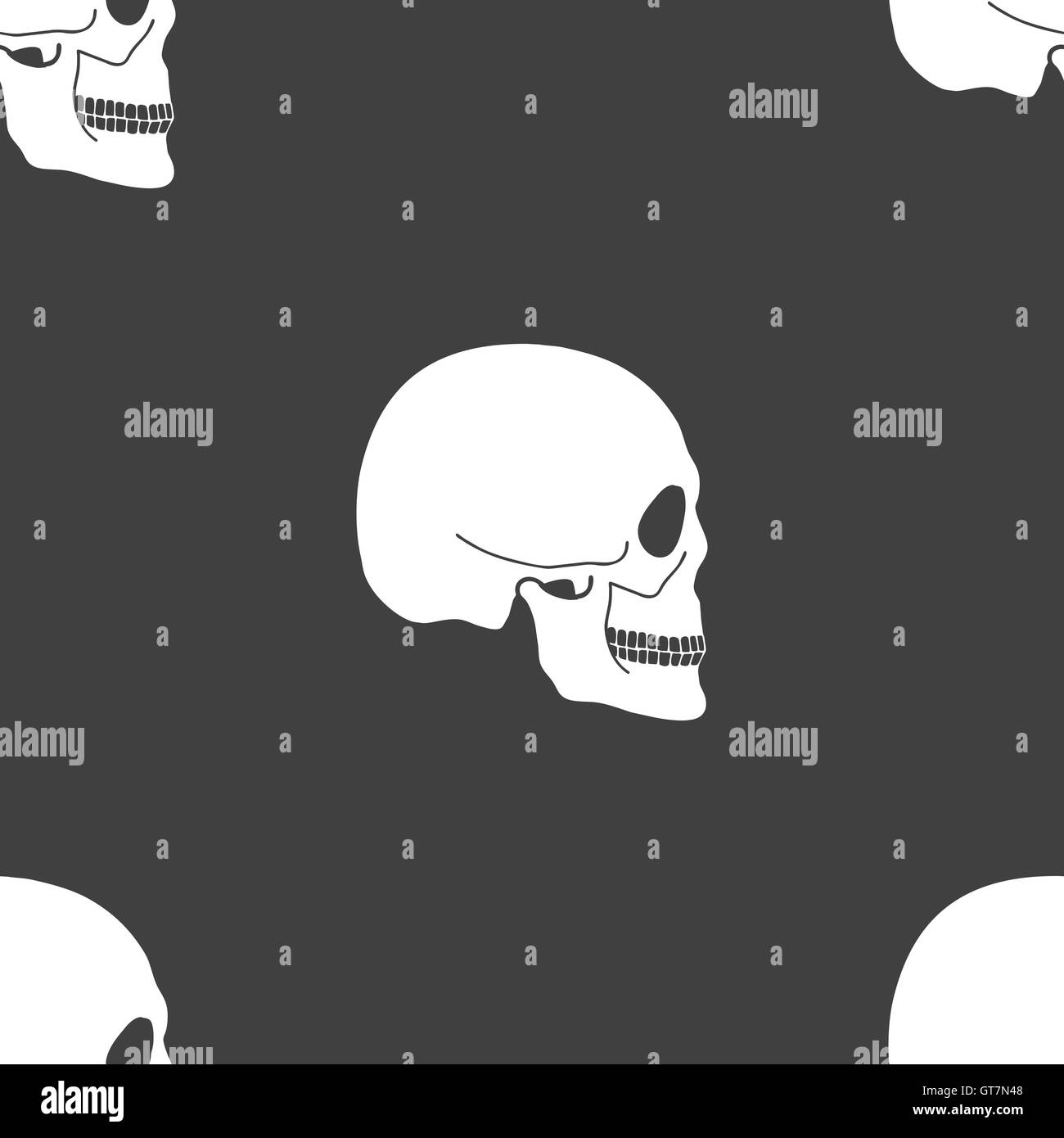 Signe du crâne. Motif transparente sur un fond gris. Vector Illustration de Vecteur