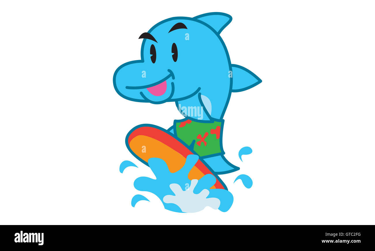 Dolphin Surf d'art vectoriel Banque D'Images Dolphin Surf d'art vectoriel Banque D'Images