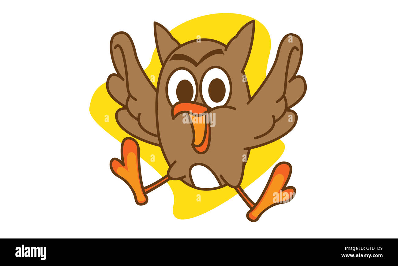 Brown Owl de vector art Banque D'Images