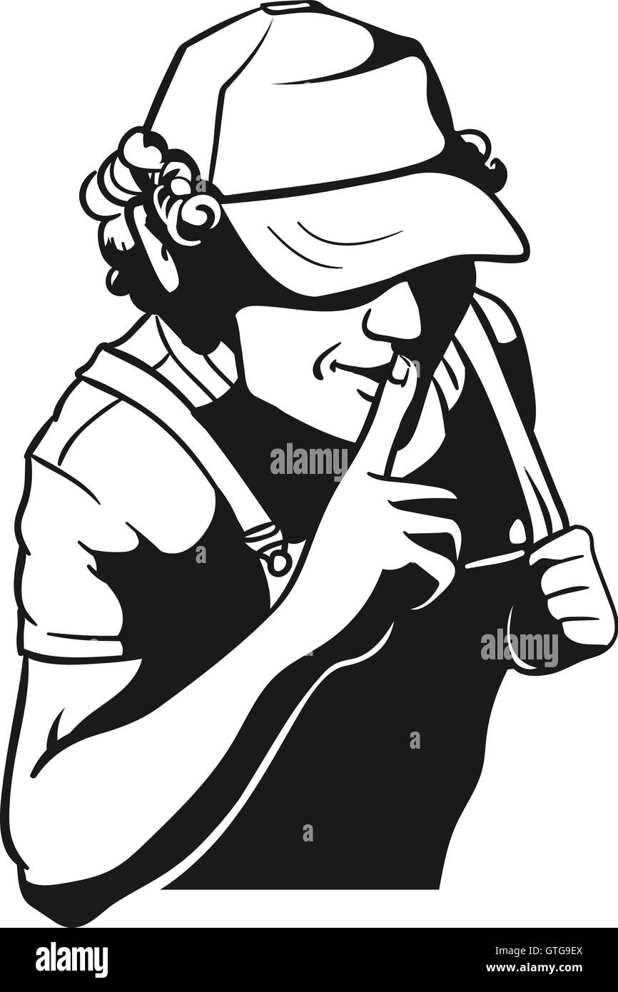 Moonshiner et geste Shh Illustration de Vecteur