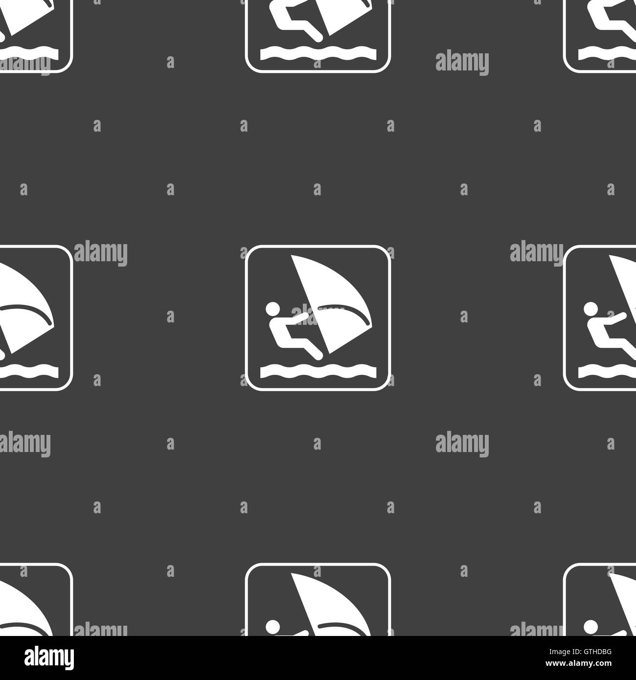 Planche à voile signe. Motif transparente sur un fond gris. Vector Illustration de Vecteur