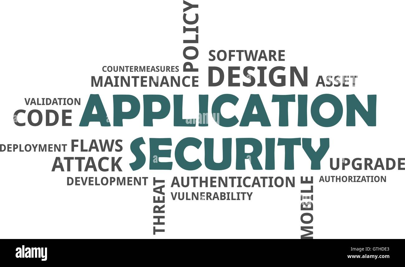 Nuage de mots - la sécurité d'application Illustration de Vecteur