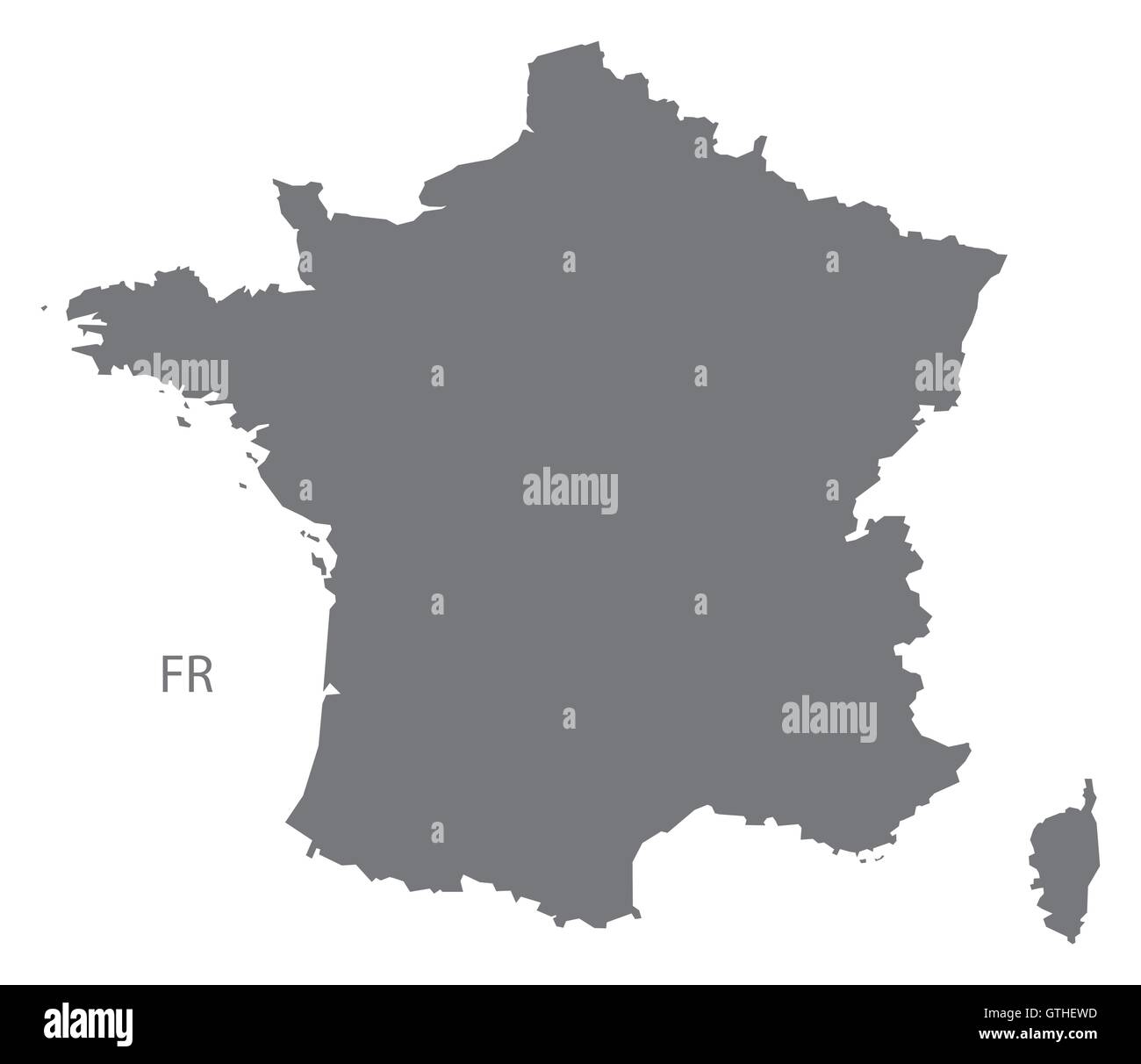 France gray map vector Illustration de Vecteur