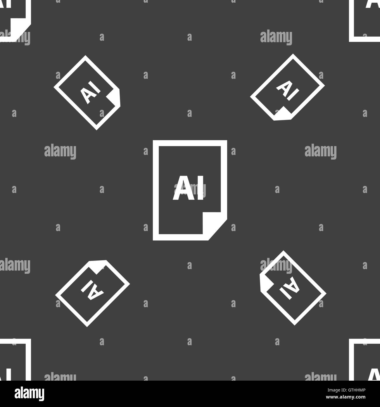 L'icône de fichier AI SIGNE. Motif transparente sur un fond gris. Vector Illustration de Vecteur