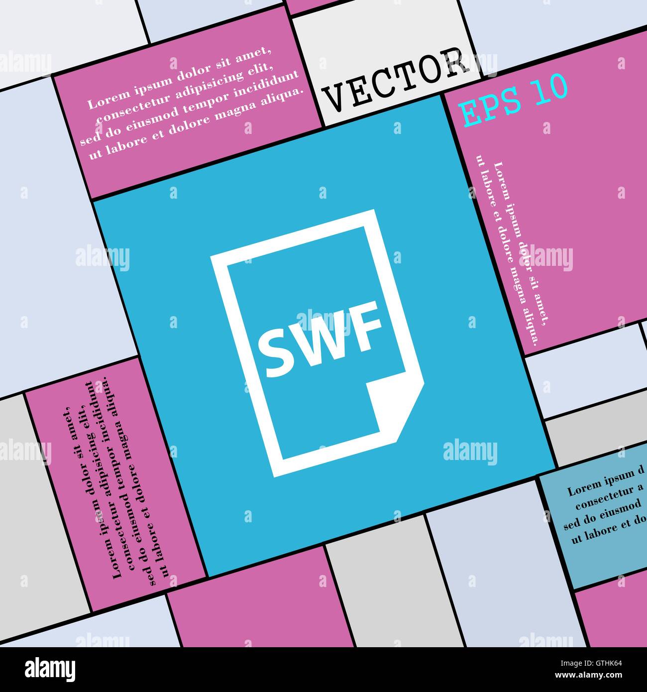 L'icône du fichier SWF signe. Une télévision moderne style pour votre conception. Vector Illustration de Vecteur