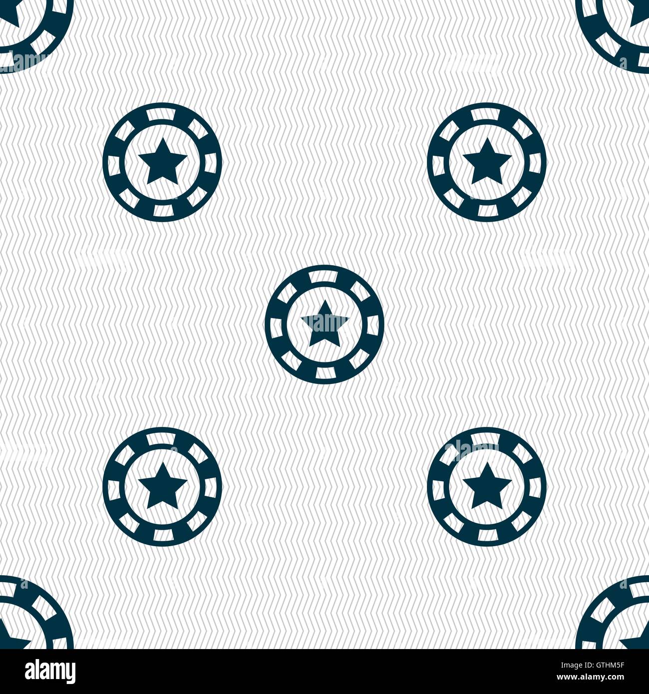 L'icône Casino signe. Motif géométrique transparente avec la texture. Vector Illustration de Vecteur