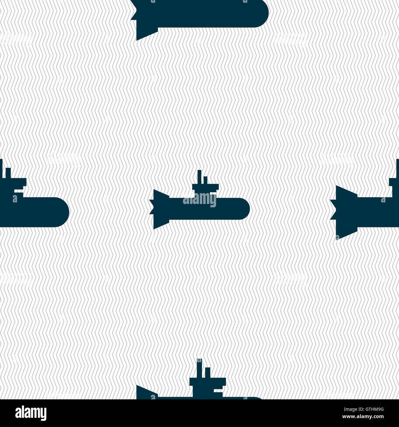 L'icône de sous-marin signe. Motif géométrique transparente avec la texture. Vector Illustration de Vecteur