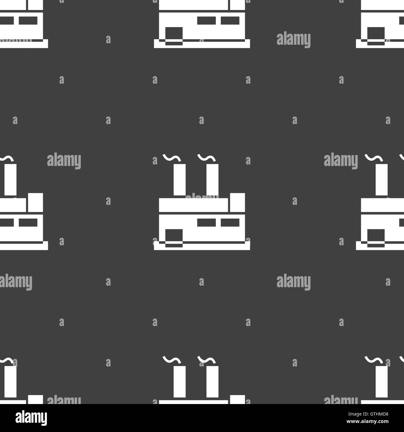 L'icône de l'usine signe. Motif transparente sur un fond gris. Vector Illustration de Vecteur